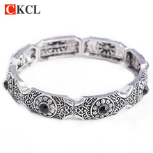 Aliespress Hot Women Vintage Stretch Bracelets & Bangles Bohemian Antique Silver Bijoux Femme Adjustable Retro Bracelet