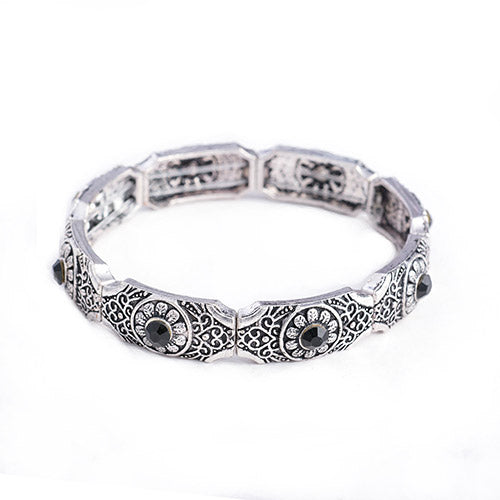 Aliespress Hot Women Vintage Stretch Bracelets & Bangles Bohemian Antique Silver Bijoux Femme Adjustable Retro Bracelet