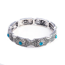 Aliespress Hot Women Vintage Stretch Bracelets & Bangles Bohemian Antique Silver Bijoux Femme Adjustable Retro Bracelet